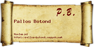 Pallos Botond névjegykártya